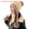 New Knitted Knitted Hat Fur Balls Warm Pullover Cap Coldproof Pompom Ear Protection Hat for Outdoor Cycling Skiing