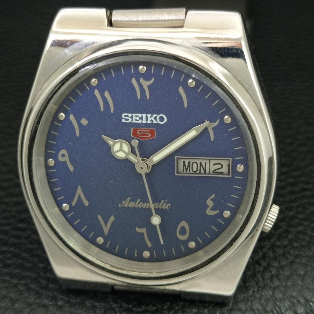 ОРИГИНАЛЬНЫЕ ВИНТАЖНЫЕ МУЖСКИЕ АВТОМАТИЧЕСКИЕ ЧАСЫ SEIKO 5 7009A ЯПОНИЯ СИНЕГО ЦВЕТА a708775-1