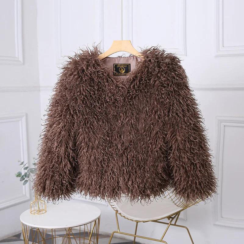 Fashion Luxury Cropped Faux Fur Coat Women's Winter Ins Hot Fluffy Short Faux Fur Jacket Street Style Warm Outwear