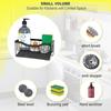 LMETJMA Kitchen Sink Caddy Organizer Sponge Holder with Stainless Steel Auto Drain Tray Soap Sponge Caddy Storage Rack JT313