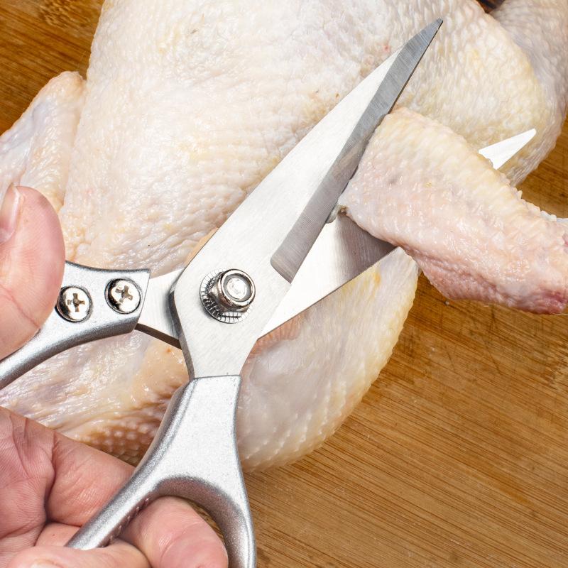 Essential 1PC Multi-Purpose Kitchen Shears Made of Stainless Steel for Heavy-Duty Poultry and Cooking Tasks