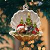 Christmas Tree Hanging Ornament Acrylic Pendant Car Photo Prop Sleeping Puppy Charm for Winter