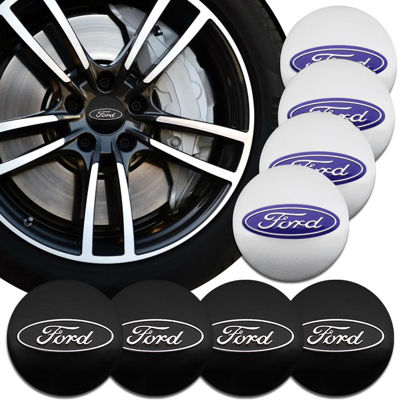 56mm 4Pcs Wheel Center Hubcap For Ford Focus Mondeo Edge Ecosport Ranger Fiesta Fusion Kuga Car Styling Logo Exterior Accessorie CVY1