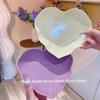 2025 New Creamy Pastel Underglaze Hand-painted 7-inch Heart-shaped Ceramic Dinnerware Set, Plates Bowls for Home Kitchen Use