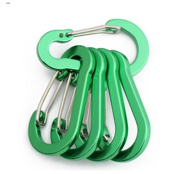 Multicolor No. 5 Aluminum Steel Gourd-Shaped Carabiner for Bottles and Backpacks