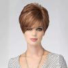 Short Synthetic Wig with Bangs Women Mixed Golden Brown Blonde Wig Layered Soft Wave Wigs Daily Cosplay Hair Heat Resistant Fiber