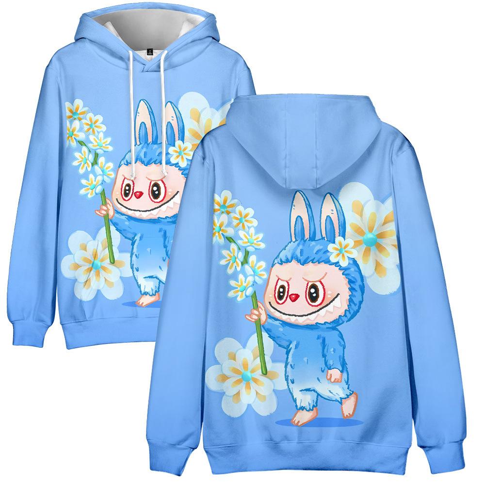 12 цветов LABUBU Printed Men Women Hoodies Casual Pullover Hoodie Fashion Sweatshirts Hip Hop Sweatshirt Clothes