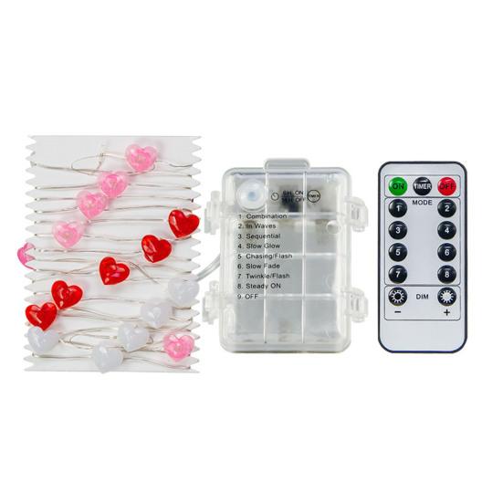 Светильник с сердечком в форме сердца, украшение ко Дню святого Валентина, ультра-яркий водонепроницаемый светодиодный гирляндный светильник на батарейках, подвесное украшение