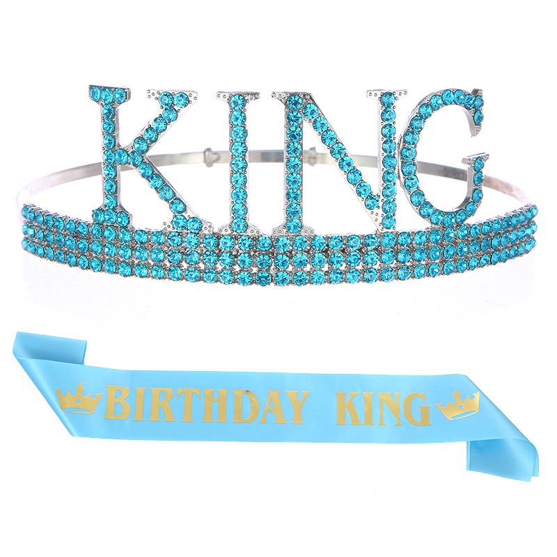 Мужской комплект из королевской короны и пояса на день рождения - праздничный головной убор для торта