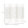 Wooden Room Divider 242 x 170 cm Foldable Room Separator 6 Panels Partition Screen Bedroom Home Indoor White