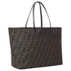 Fendi Roll Qixi Selection Monogram Print Tote Shoulder Bag Medium Black Women tote bags 8BH444-B1J2F-1PR4