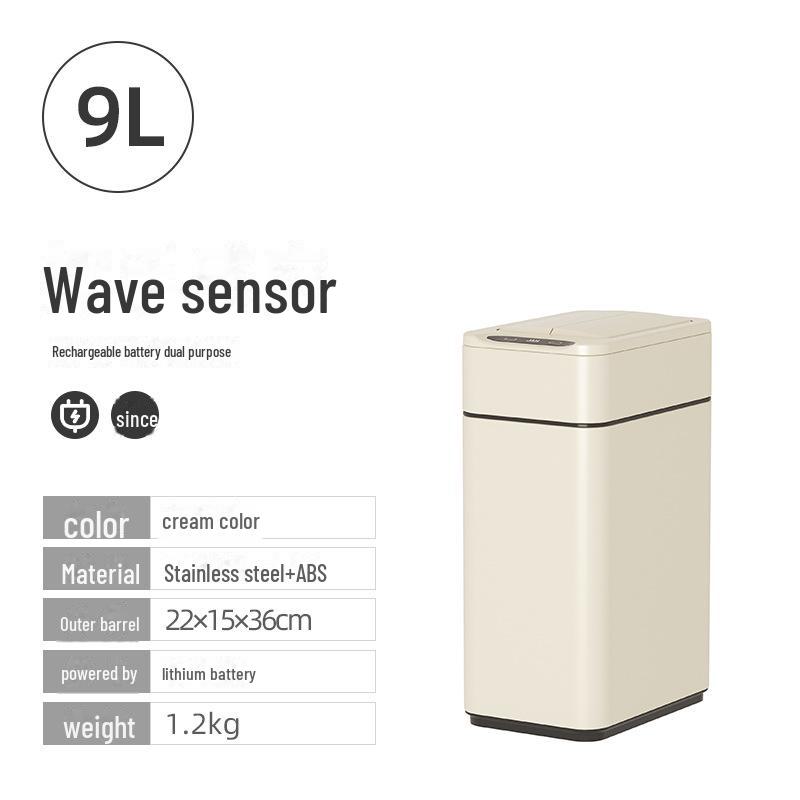Jieanhui Smart Induction Trash Box с крышкой для ванной комнаты, кухни и гостиной - Автоматическая упаковка