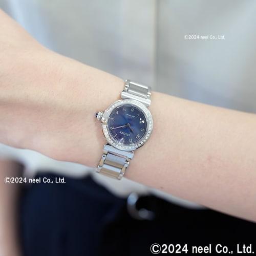 Citizen ROUND Collection Watch, EM1120-87L, Women's, Waterproof, Navy Blue with Diamonds, Solar-powered Eco-Drive, Silver.