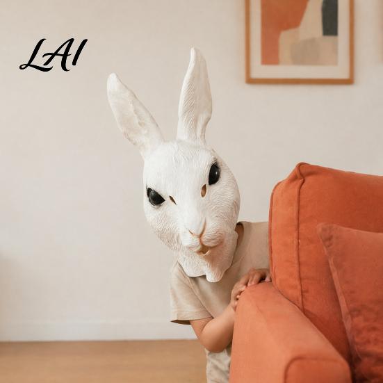Lightweight Masque for Party Performance Rabbit Head Adults Realistic Bunny Latex Hood Flexible Kids Adults Halloween Animal Costume Carnival