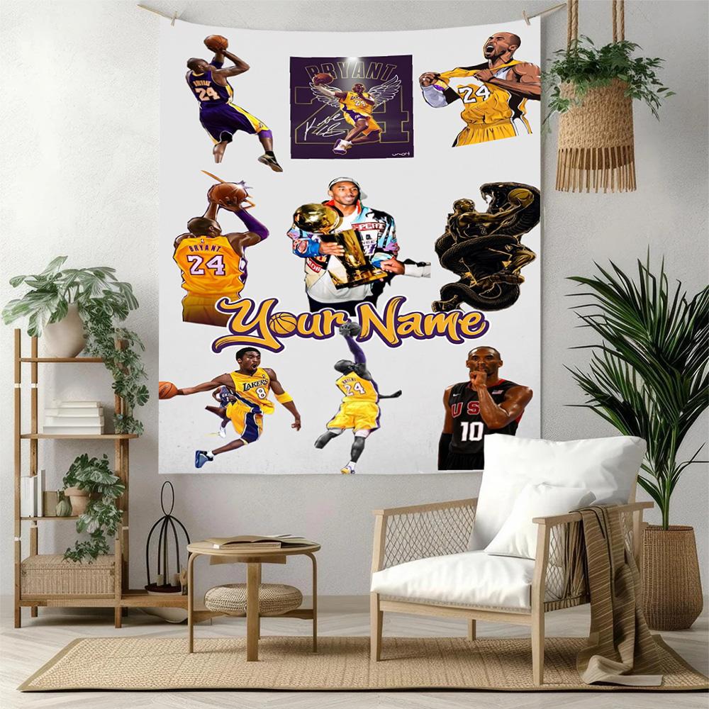 Kobe Custom Your Name Wall Decor Tapestry Art For Pet Memorial Birthdaywedding Party Backdrop Family Gift