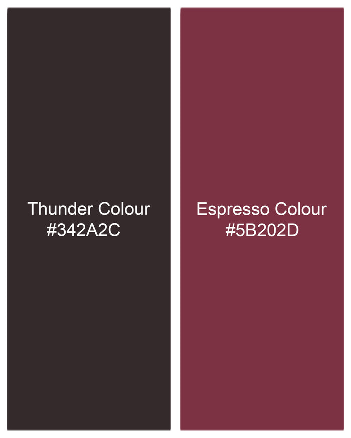 Двубортный блейзер Thunder Brown с тонкой клеткой