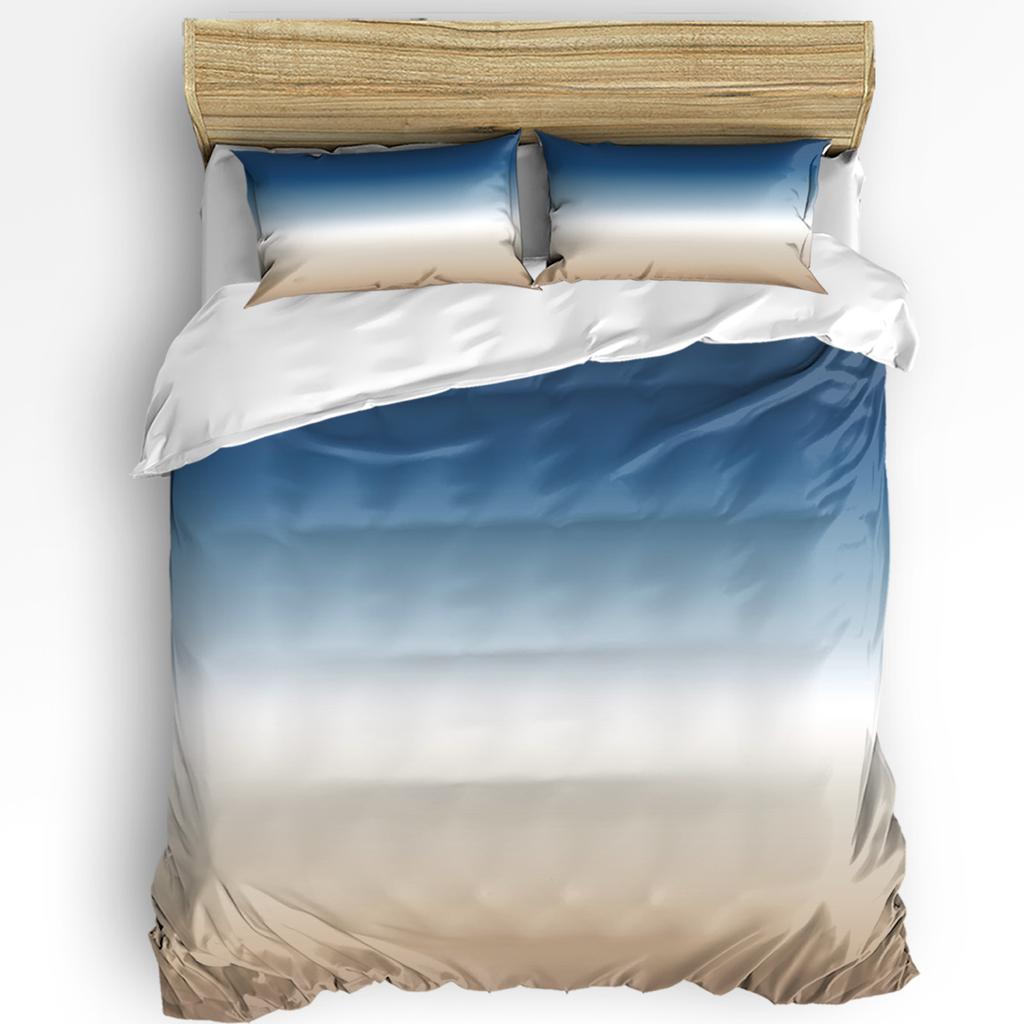 Градиентный серо-голубой пододеяльник, комплект постельного белья для кровати, домашний текстиль, пододеяльник, наволочки, комплект постельного белья для спальни, двуспальный комплект постельного белья, без простыни