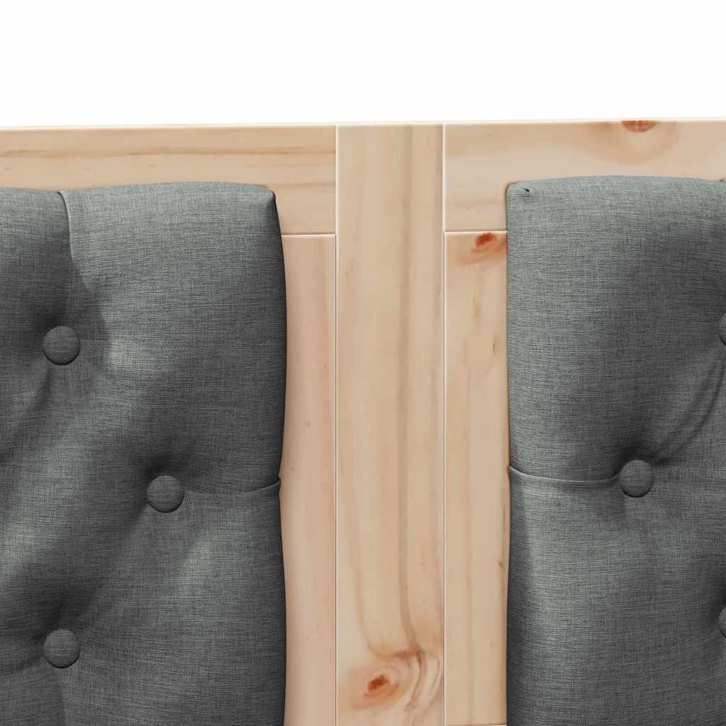 Headboard in Brown and Dark Gray 160 cm Solid Pine Wood
