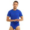 Mens One Piece Underwear Short Sleeve Press Crotch T-shirt Bodysuit Romper Pajamas Adult Playsuit