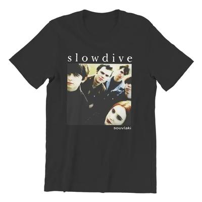 Летний тур Slowdive 90-х Ретро футболки Новинка футболки Футболки с коротким рукавом и круглым вырезом Хлопковая одежда с графическим принтом Унисекс