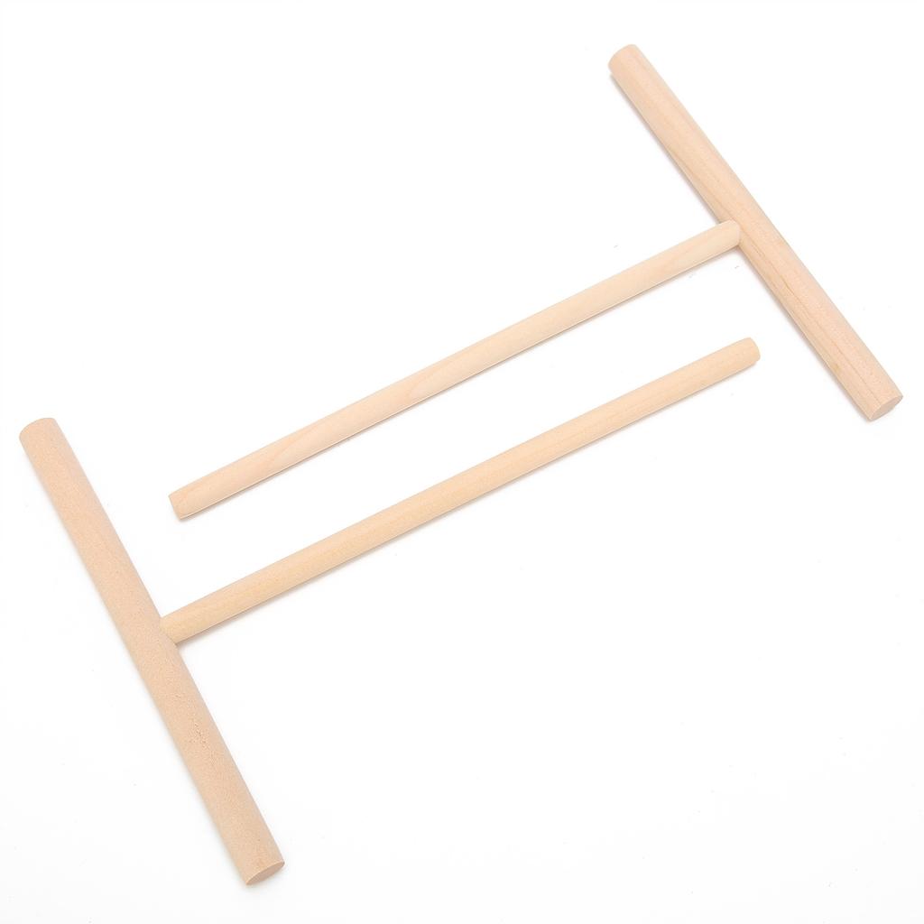2Pcs TShaped Wooden Pancake Batter Spreader Crepe Spreader Spatula for Kitchen Use