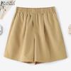 Женские летние шорты с эластичной талией, однотонные, повседневные