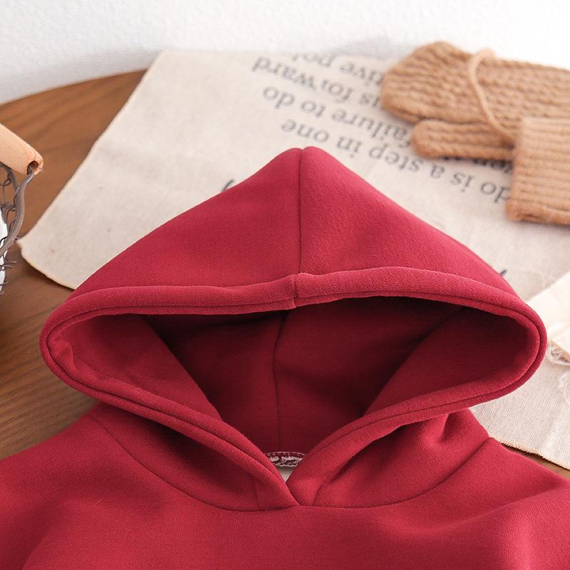 Детские толстовки, универсальный, простой, милый, повседневный, плюшевый пуловер