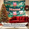 Custom Name Personalized Peppa Pig Print Tapestry, Wall Art Decor, Bedroom, Dorm, Apartment, LivingRoom, Party Backdrop, Gift for Birthday