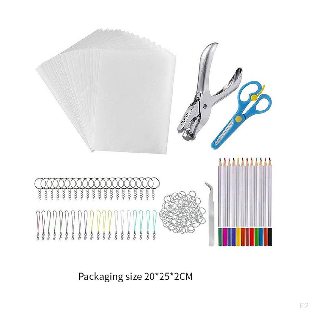 Shrink Film Papers Heat Shrinkable Sheet Materials for Scrapbook Charms Gift