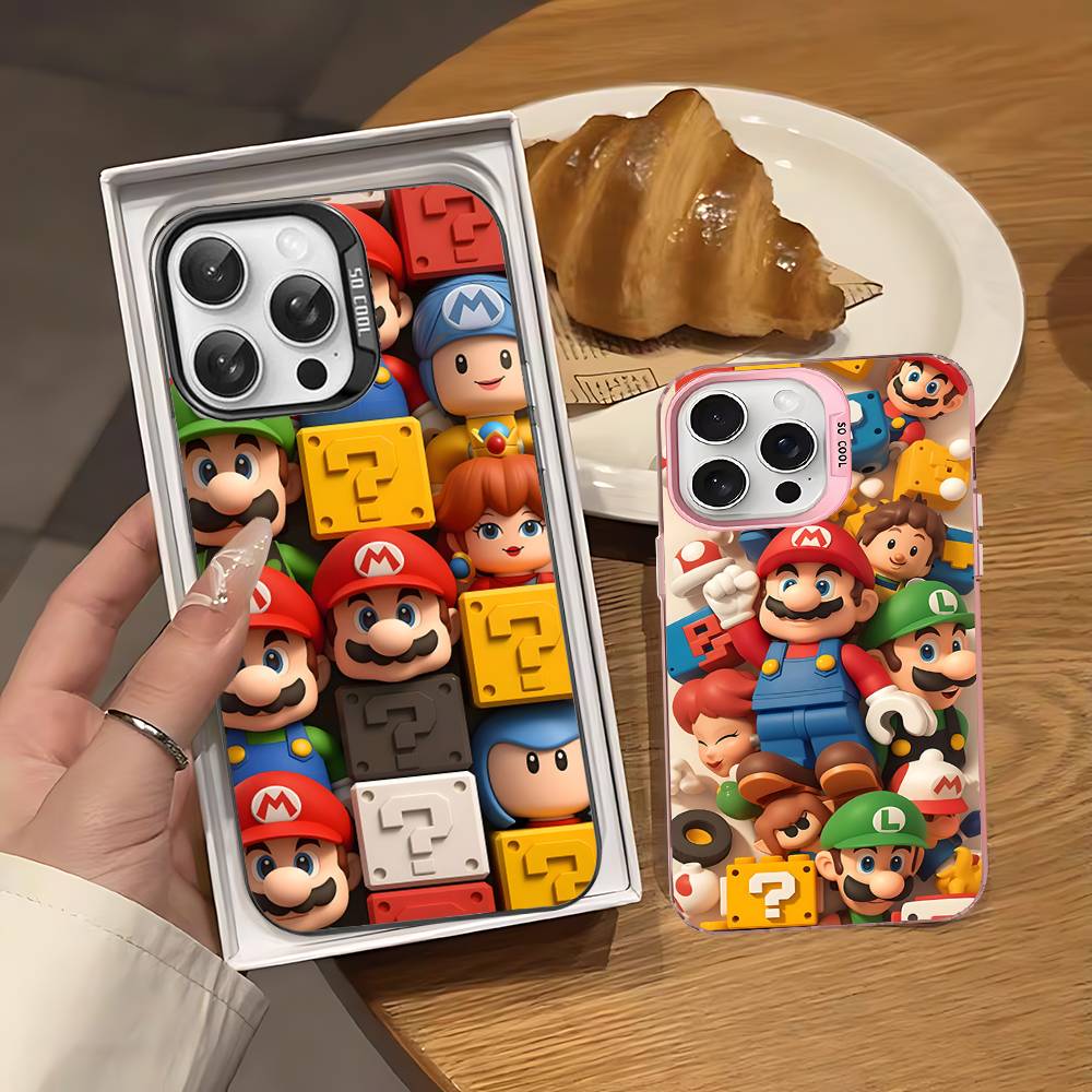 Game Cartoon S-Super-Mario Phone Cases For iPhone 17 16 15 14 13 12 11 Plus Pro Max Colorful Case