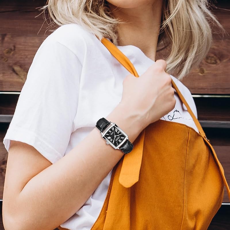 Часы женские ремень из натуральной кожи календарь парные часы: Водонепроницаемость 3 АТМ, римские цифры, аналоговый дисплей, квадратный, простой, кожаный ремешок, регулируемая длина, кварцевый