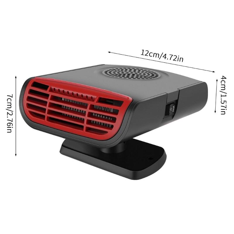 12V Car Defroster Demister Heater Cooling Fan Adhesive Windshield Defogger Car Interior Accessories Angle Adjustable