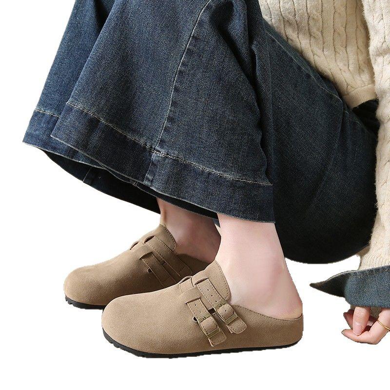 Baotou женские весенние полутапочки Mueller с плоской подошвой Lazy People A Stirrups тапочки женские летние уличные модные женские дышащие туфли