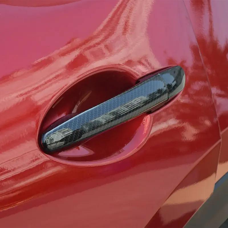LHD For Mazda 2 3 6 CX3 CX5 2014 2015 2016 2017 2018 Car Smart Keyless Door Handle Cover Trim Carbon Fiber Accessories