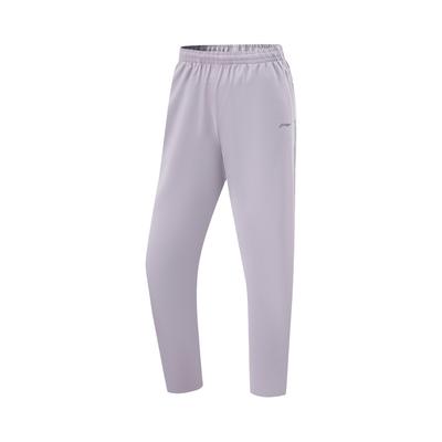 Li Ning Fitness Series однотонные, со средней талией, удобные, дышащие, универсальные, прямые, спортивные брюки, женские, дымчато-фиолетовые, AYKV490-2