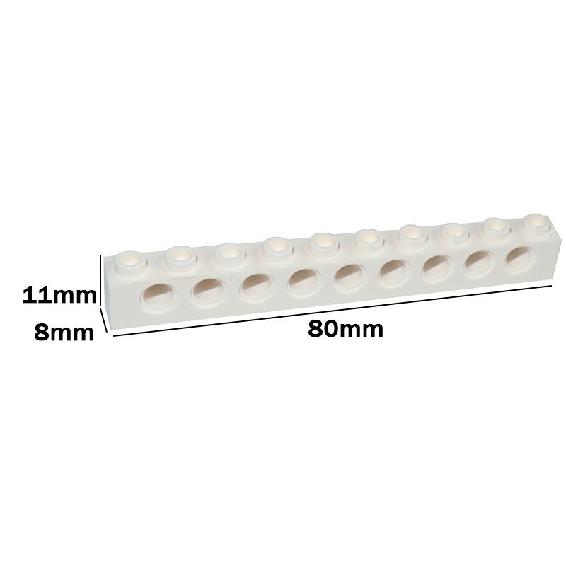 MOC Technology Сборные Детали Кирпичик 1x10 с 9 Отверстиями 2730 DIY Строительные Блоки Образовательная Игрушка для Детей