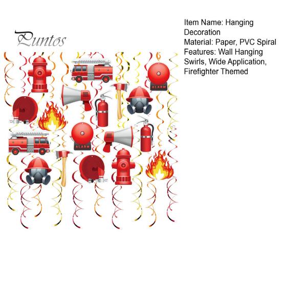1 комплект подвесных вихревых украшений в виде пожарной машины, сувениры для вечеринки в стиле пожарного, потолочный декор, подвесные вихри для вечеринки в стиле пожарного, дня рождения, детского душа