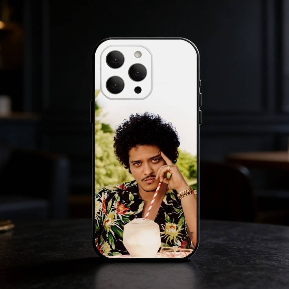 Чехол для телефона певца B-Бруно Марса Для iPhone 17,16,15,14,13,12,11 Plus,Pro,Max,Mini Силиконовый черный Мягкий чехол