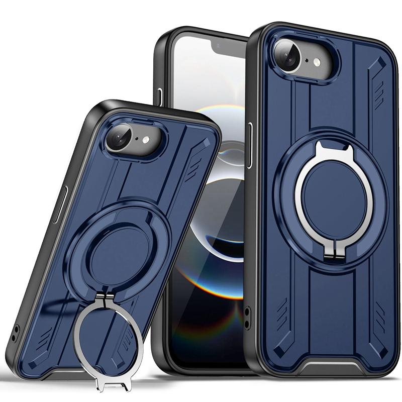Противоударный чехол с магнитным кольцом Armor для iphone 17 Air 16e 16 15 14 13 12 11 Pro Max Plus с защитой камеры