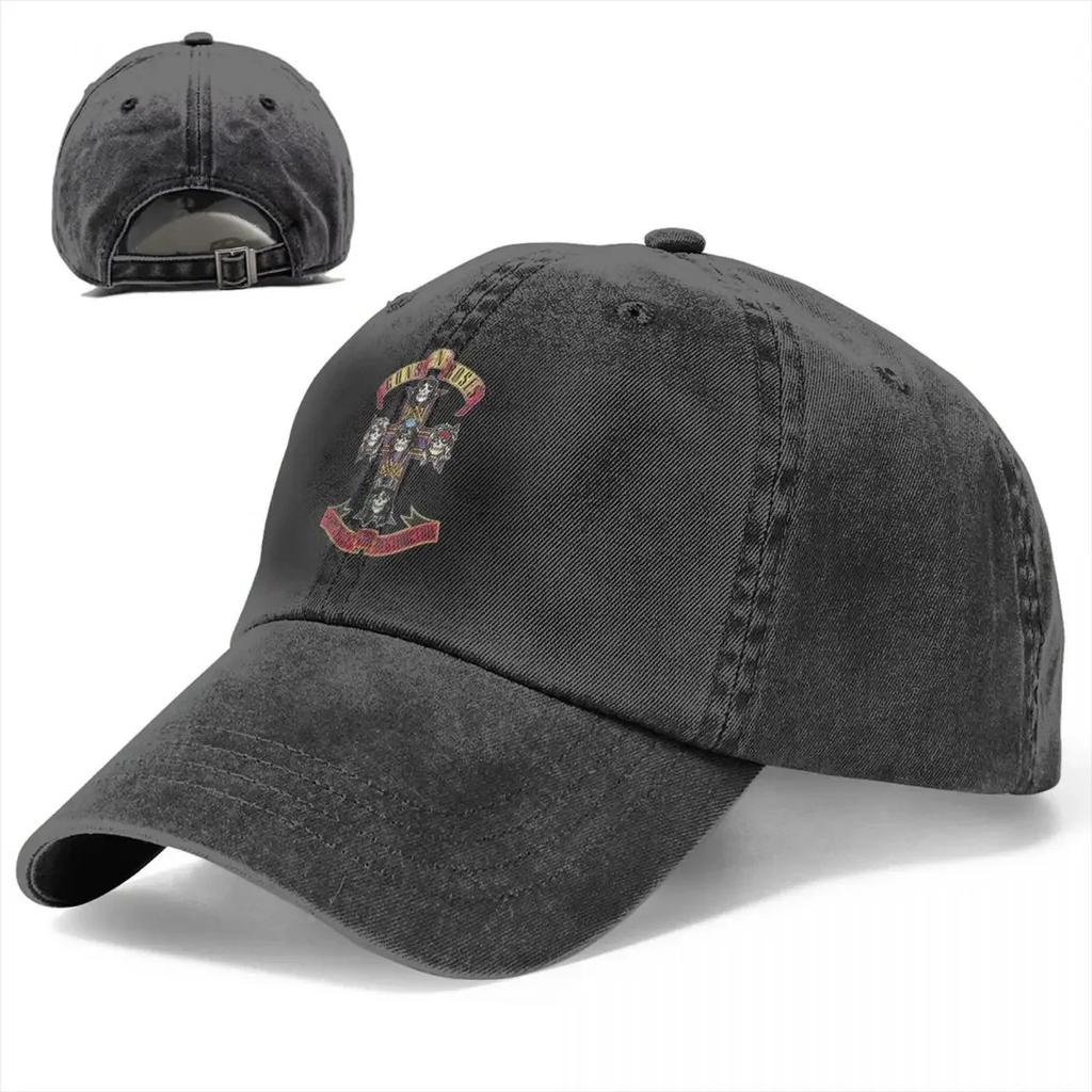 Guns N Rose GNR Logo Unisex Baseball Cap Steampunk Music Distressed Denim Washed Caps Hat Fashion Running Golf Gift Cap