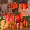 3 Pcs Christmas Lighted Gift Boxes with Bow LED Light Up Present Boxes for Indoor Outdoor Home Porch Xmas Tree Party Decor
