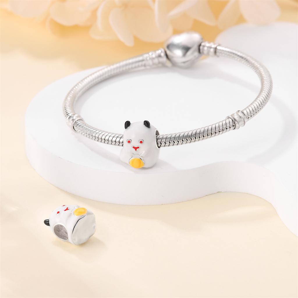 Серебряный 925 Хэллоуин светящийся черный призрак кулон бусина DIY стиль бисерный браслет ожерелье