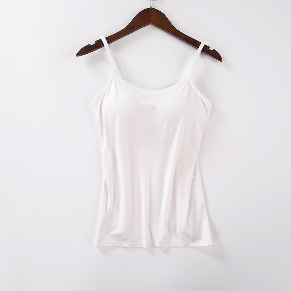 Женский модальный цельный летний спортивный бюстгальтер для йоги с подкладкой на груди, майка-камисоль и базовая рубашка