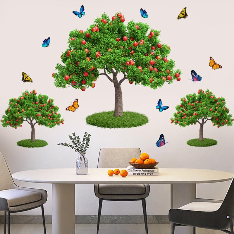 Наклейка на стену Яблоня Деревенский декор для дома для спальни гостиной арендного дома современная простая наклейка