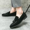 Daily Loafers Men Faux Suede Solid Color Tassel Decoration Foot Covers Business Casual Men Shoes Classic Large Sizes 38-46