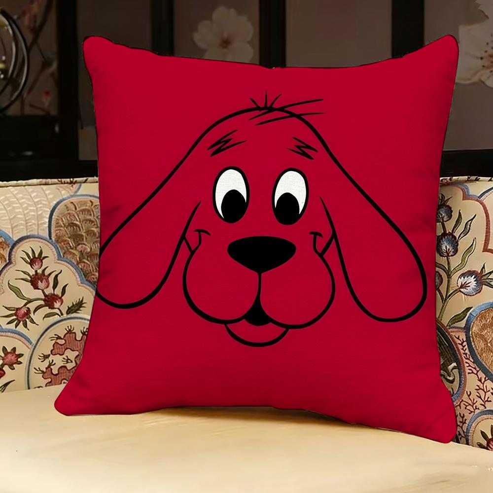 CClifford The Big Red Dog Pillow Case Pillowcase Doublesided Printed Sofa Cushion Bedroom Headboard Pillow
