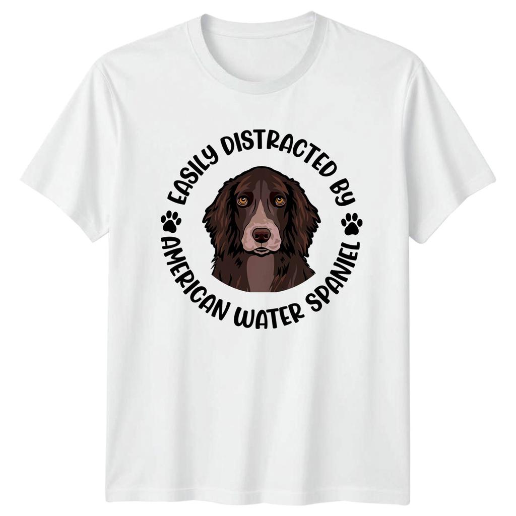 Easily Distracted By American Water Spaniel TShirt Dog Owner Gift