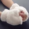 Новые однотонные перчатки без пальцев, зимние варежки, женские, из кроличьего бархата, внутри, арктический бархат, двухслойные, толстые, теплые перчатки