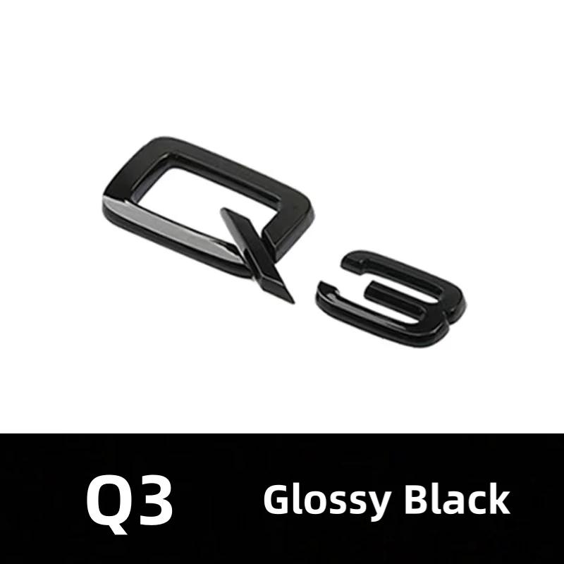 2026 Car Rear Trunk Emblem Sticker For AQ4 A3 A4 A5 A6 A7 A8 Q3 Q5 Q7 Original Size Quarrto Sline Emblem ABS Black Refit Accessories
