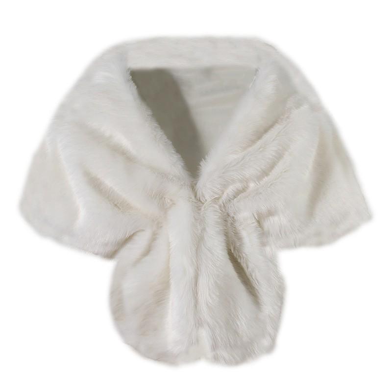 Bride Fox Fur Cape Cloak Wedding Party Faux Shawl Cosplay Costume